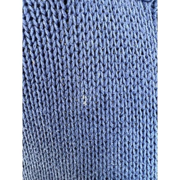Polo Ralph Lauren Cable Knit Toggle Sweater Knit Linen/cotton Navy Large Vtg - Picture 8 of 8